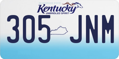 KY license plate 305JNM