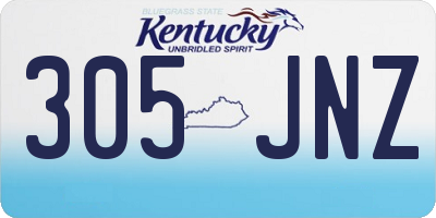 KY license plate 305JNZ