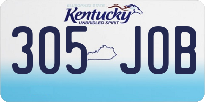 KY license plate 305JOB