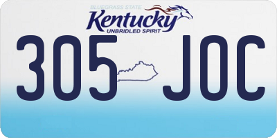 KY license plate 305JOC