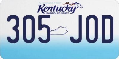 KY license plate 305JOD