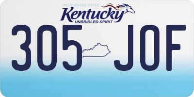 KY license plate 305JOF