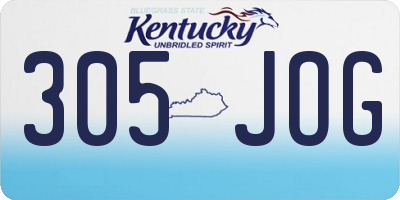 KY license plate 305JOG