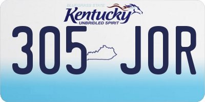 KY license plate 305JOR