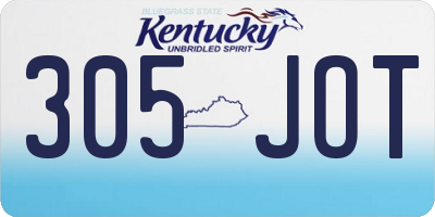 KY license plate 305JOT