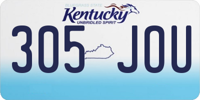 KY license plate 305JOU