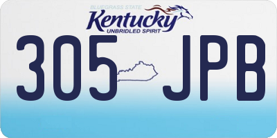 KY license plate 305JPB