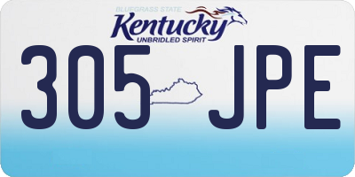 KY license plate 305JPE