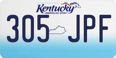 KY license plate 305JPF
