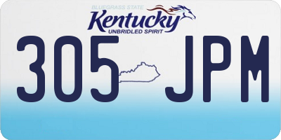 KY license plate 305JPM