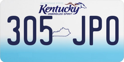 KY license plate 305JPO