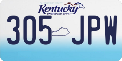 KY license plate 305JPW