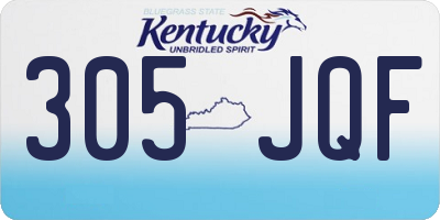 KY license plate 305JQF