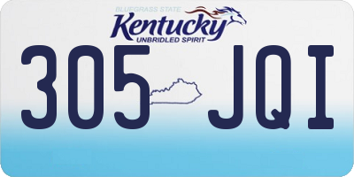 KY license plate 305JQI