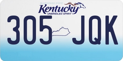 KY license plate 305JQK