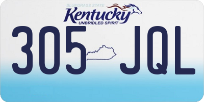 KY license plate 305JQL