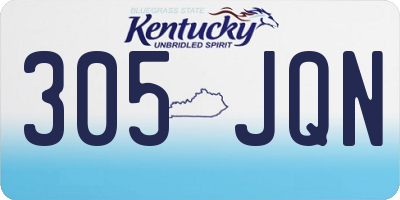 KY license plate 305JQN