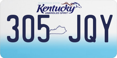 KY license plate 305JQY
