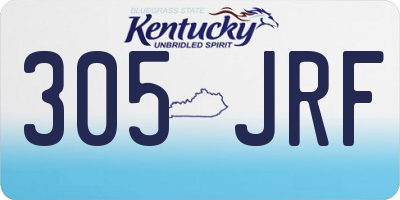 KY license plate 305JRF