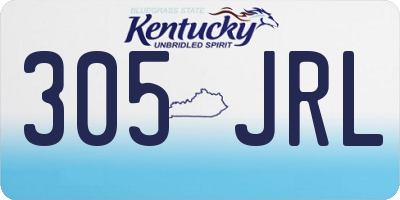 KY license plate 305JRL
