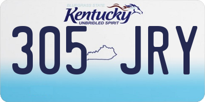 KY license plate 305JRY