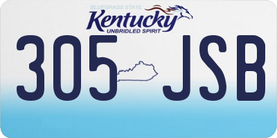 KY license plate 305JSB