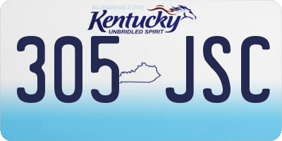 KY license plate 305JSC