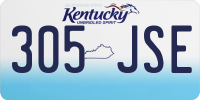 KY license plate 305JSE