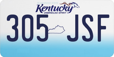 KY license plate 305JSF