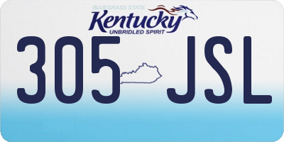 KY license plate 305JSL