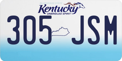 KY license plate 305JSM