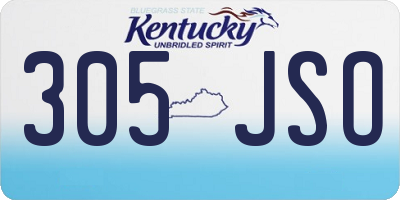 KY license plate 305JSO