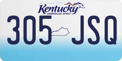 KY license plate 305JSQ