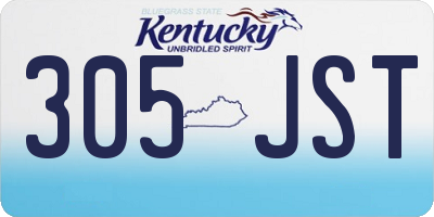 KY license plate 305JST