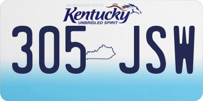 KY license plate 305JSW