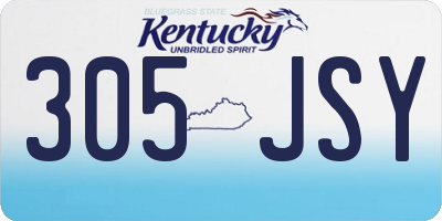 KY license plate 305JSY