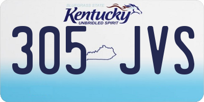 KY license plate 305JVS