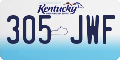 KY license plate 305JWF