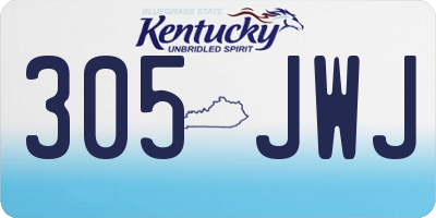 KY license plate 305JWJ