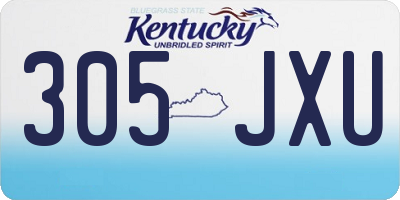 KY license plate 305JXU