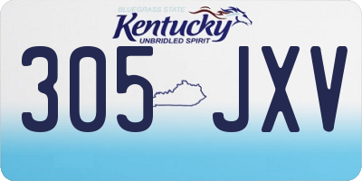 KY license plate 305JXV