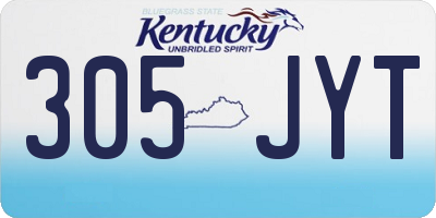 KY license plate 305JYT