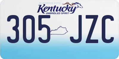 KY license plate 305JZC