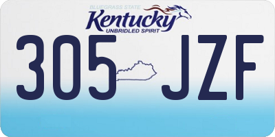KY license plate 305JZF