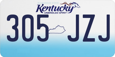 KY license plate 305JZJ