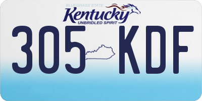 KY license plate 305KDF