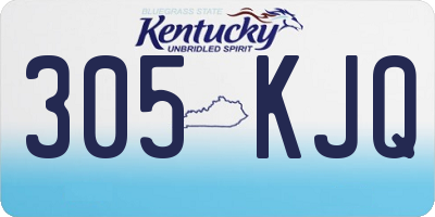 KY license plate 305KJQ