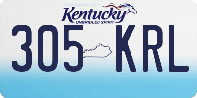 KY license plate 305KRL