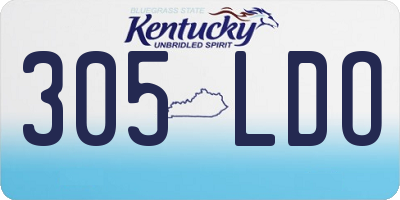 KY license plate 305LDO