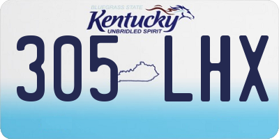 KY license plate 305LHX